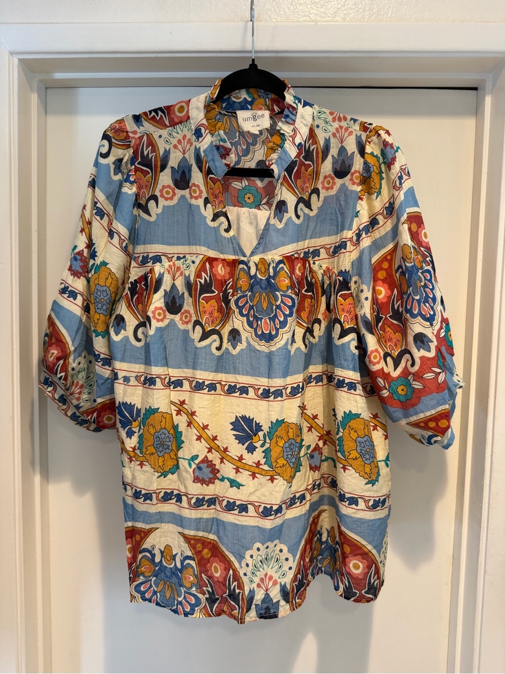 Floral Printed Peasant Blouse
